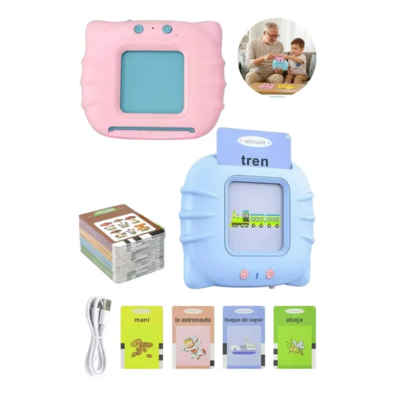 Juego Didactico 112 Tarjetas Sonido Educativo Usb Niños Parlantes 224 Palabras Aprendizaje Bilingue Lectura Español Ingles