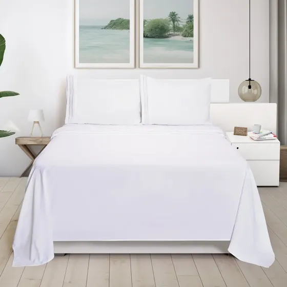 Juego Sabanas Queen Size 600 H Linea Super Soft Hotelera