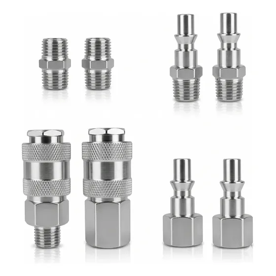 Kit Acoples Rápidos Para Compresor 8 Pcs Rosca 1/4 Npt Maneko