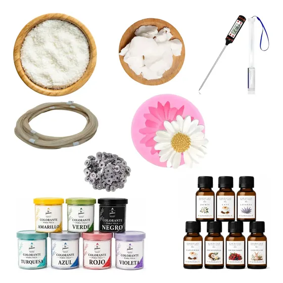 Kit Cera De Soja Para Hacer Velas + Molde De Silicona