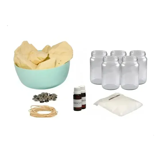 Kit Cera De Soja X1 Kilo + Todos Los Insumos P/armar Velas