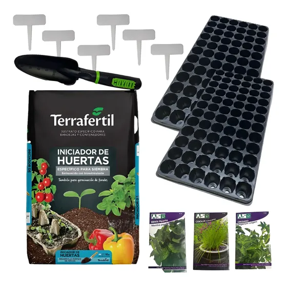 Kit Cultivo Aromáticas 3 - Huerta - Bandeja De Siembra