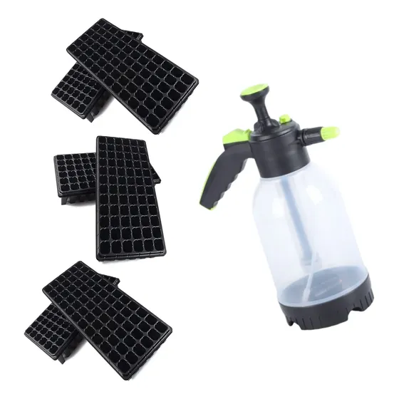 Kit Cultivo Vivero 6 Bandejas Siembra Pulverizador Presion