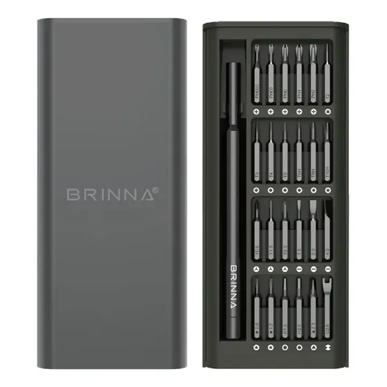 Kit Destornillador Precisión Crv Brinna 24 Puntas Magneticas