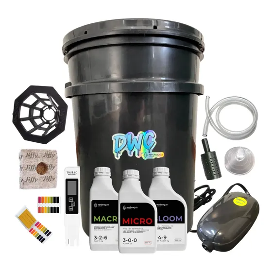 Kit Hidroponia Balde 10lt Indoor + Medicion + Fertilizantes
