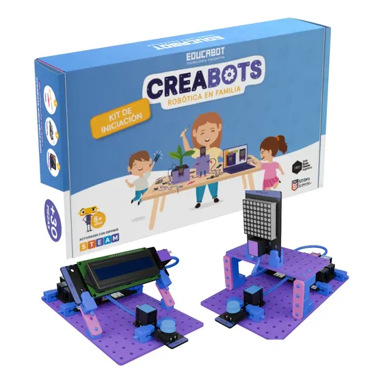 Kit Iniciación Robótica Educabot Creabots Ciencia Didáctica Creabot Celeste
