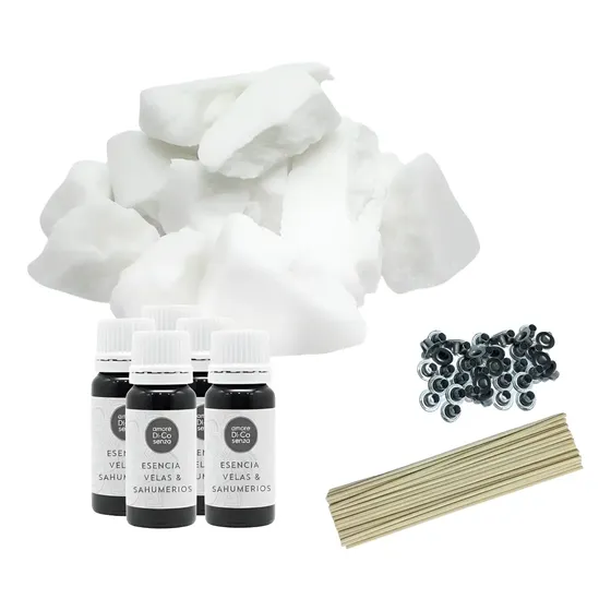 Kit Intenso Vela Soja N°2kg Cera+5esencias X20ml+pabilo+ojal