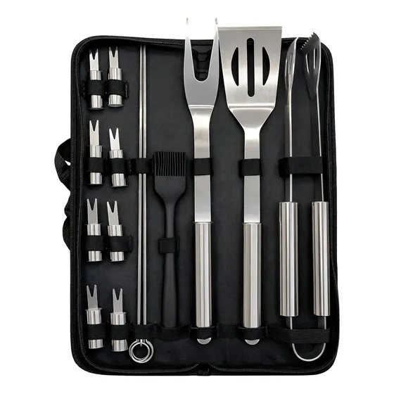 Kit Parrillero 11 Piezas Acero Inoxidable Asado