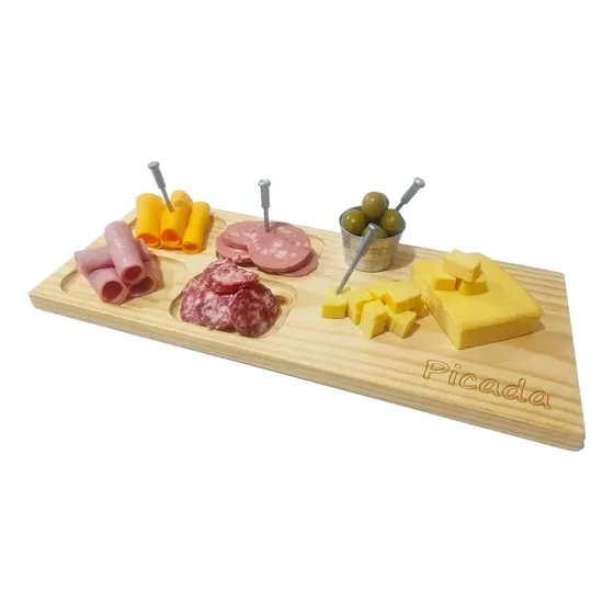Kit Picada Tabla Para Quesos Y Fiambres + Dip Y Pinches