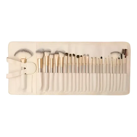 Kit Set 24 Brochas Pinceles Maquillaje Naturales Y Sintetico