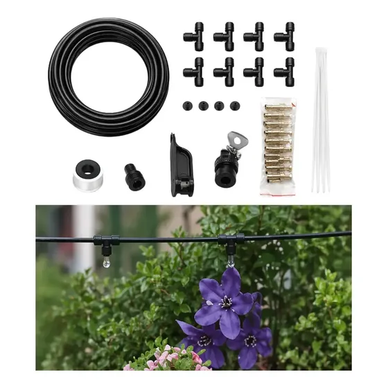 Kit Sistema Riego Por Goteo Automatico Jardin Huerta 10m