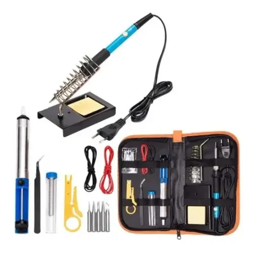 Kit Soldador de Estaño Eléctrico 60w Tipo Lápiz Temperatura Ajustable Genérica