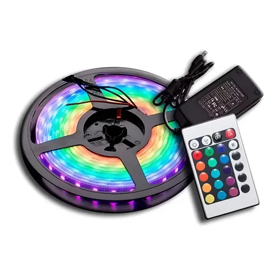 Kit Tira Led Rgb 5050 Ip65 60 Leds Por Metro Con Control