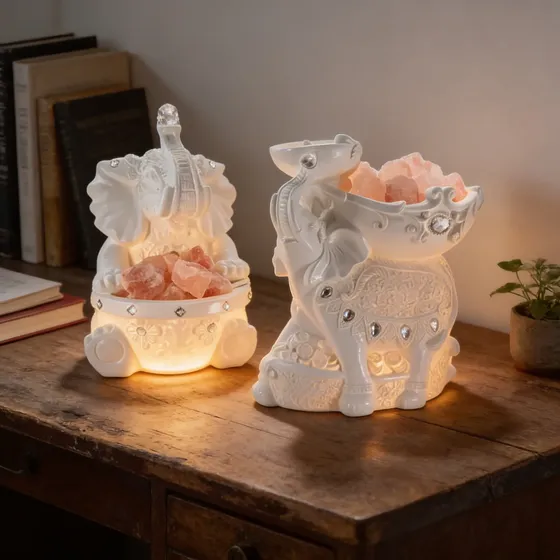 Lampara De Sal Elefante Grande 30 Cm