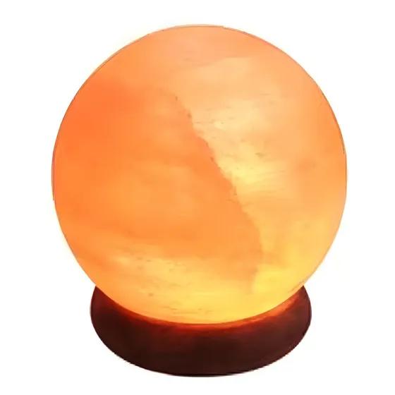 Lámpara De Sal Rosada Himalaya Redonda Circular Esfera 13cm