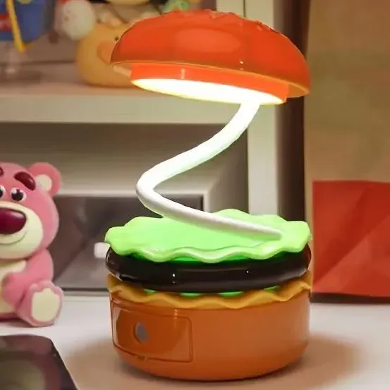 Lámpara Escritorio Hamburguesa Recargable Naranja Oscuro