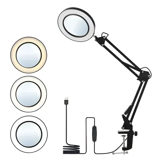 Lampara Escritorio Led Lupa Brazo Articulado Lectura Trabajo