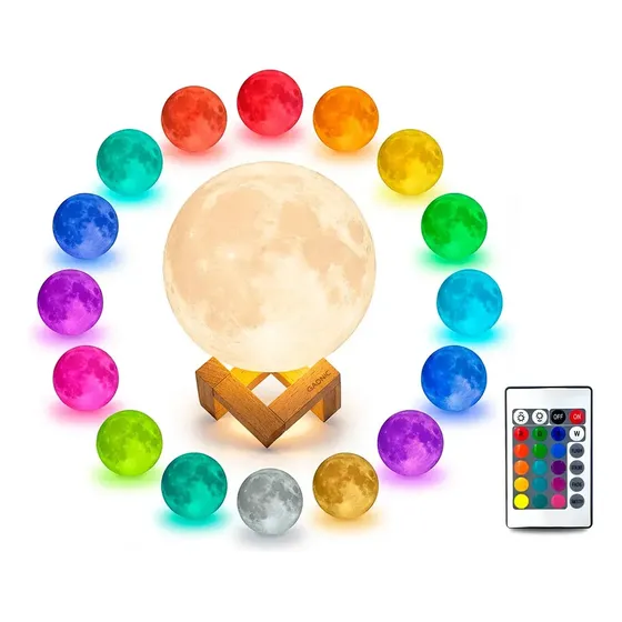 Lámpara Gadnic Luna 13cm 16 Colores RGB + Blanco Luz Cálida y Fría