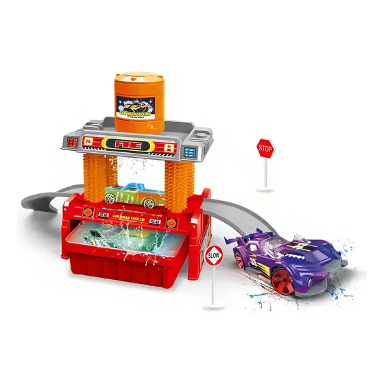 Lavadero de Autos Expreso Polar Cambia de Color Juguete Infantil Rojo