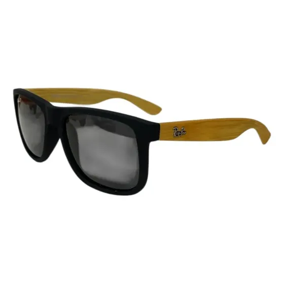 Lentes De Sol Polarizados Uv400 Vaghoz Selva Unisex Bamboo Diseño Black Design
