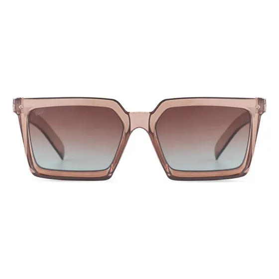 Lentes de Sol Vulk Dieven Cuadrados con Lente Marrón Degradé y Armazón Rosa Translúcido