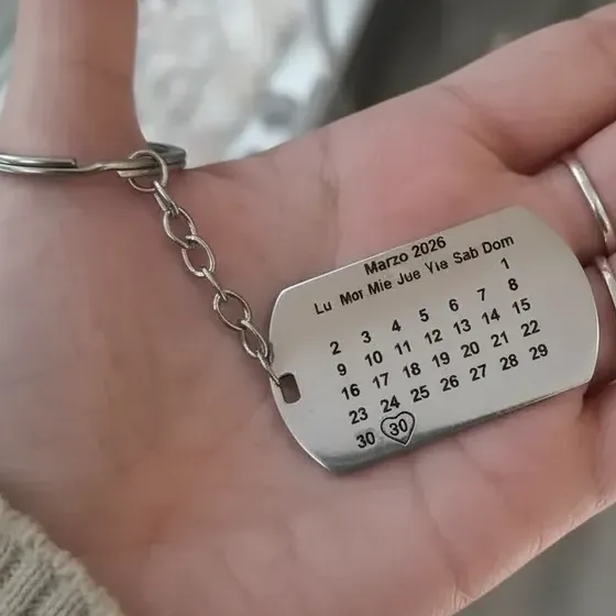 Llavero Calendario Personalizado De Acero - Grabado Láser