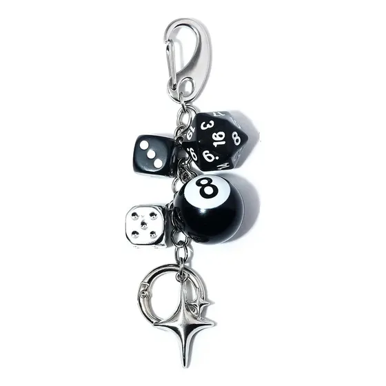 Llavero Con Forma De Dados De 8 Bolas, Bolso, Bolso, Accesorios Negro