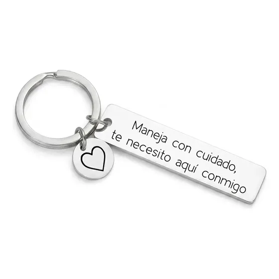 Llavero Grabado Personalizado Nombres Frases Fechas Logos Qr Plateado