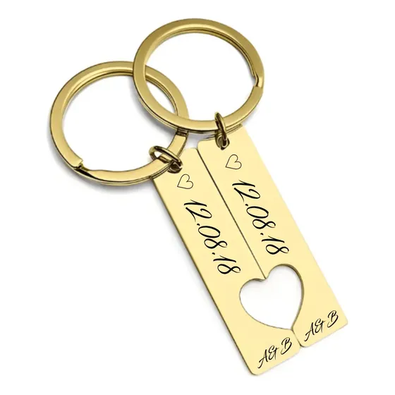 Llavero Grabado Personalizado Para Compartir Regalo Parejas