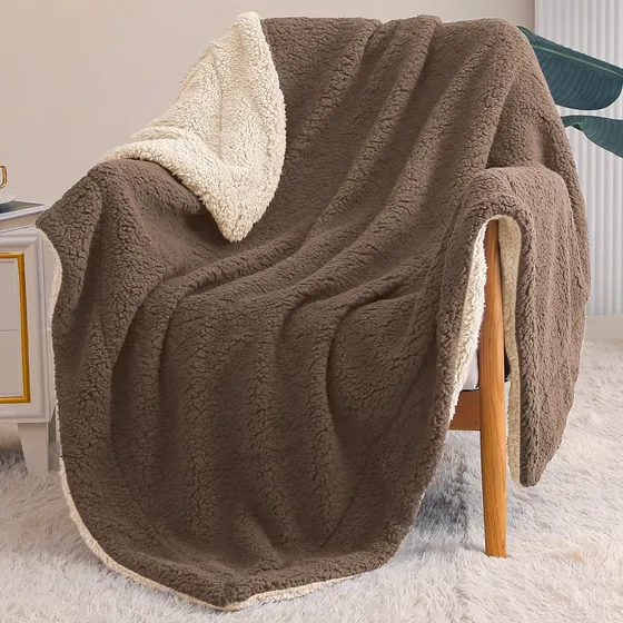 Manta Exclusiva Mista Reversível Sherpa 130 X 150 Cm