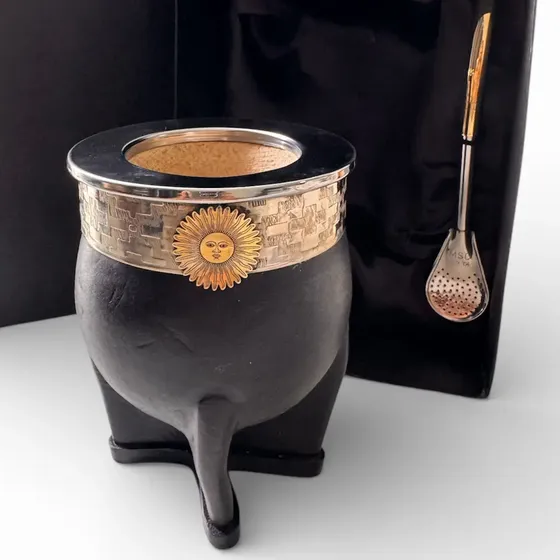 Mate Imp Sol De Mayo + Caja Presentación+ Bombilla Picoloro