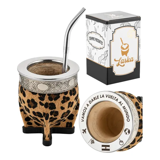 Mate Imperial Animal Print Personalizado Cabalaza + Bombilla