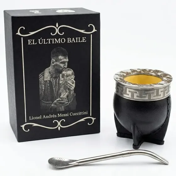 Mate Imperial Messi El Último Baile Homenaje + Caja Bombilla Negro Messi Ultimo Baile