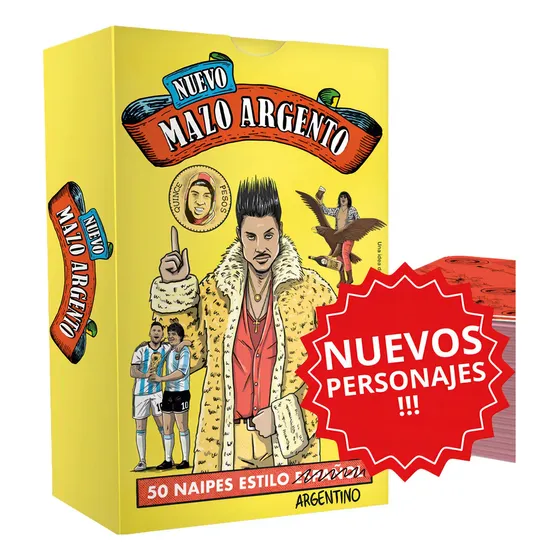 Mazo Argento Edicion Juego De Mesa Cartas Naipes Reverso Amarillo Idioma Español Poppular