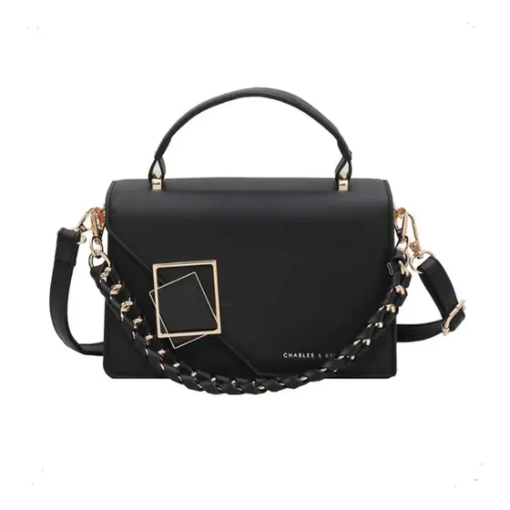 Mini Bolso Elisabeth&Co BCN de Mujer de Cuero Sintético Negro con Herrajes Dorados