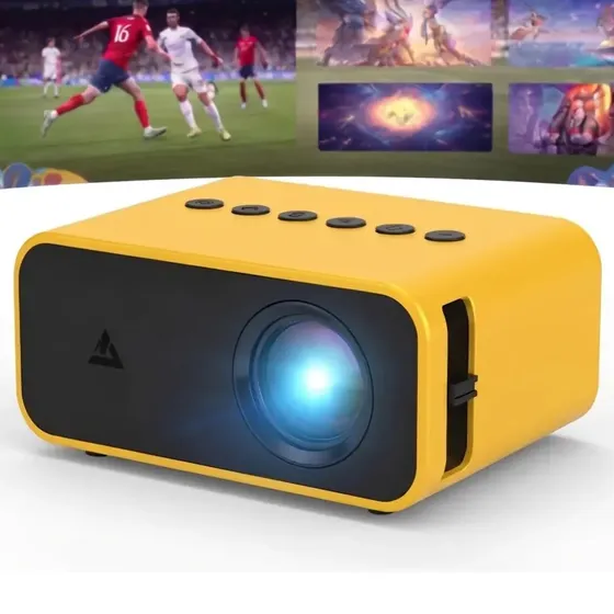 Mini Proyector Cinema Led Tv Portatil Celular Veoquiero Amarillo