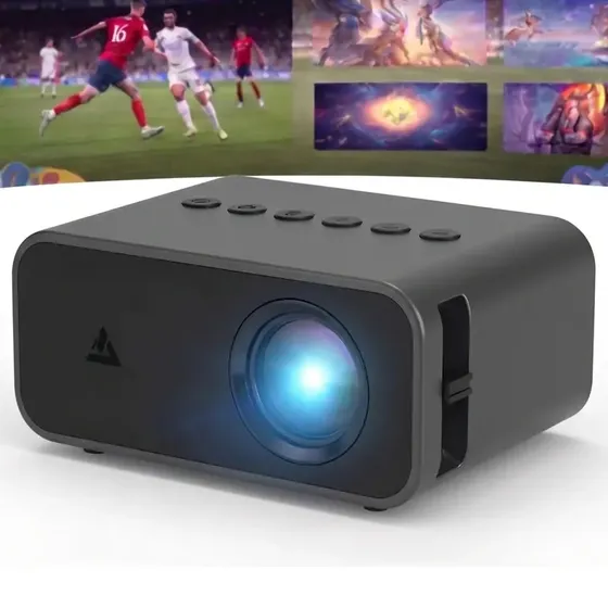 Mini Proyector Negro Cinema Led Tv Portatil Celular Veoquiero