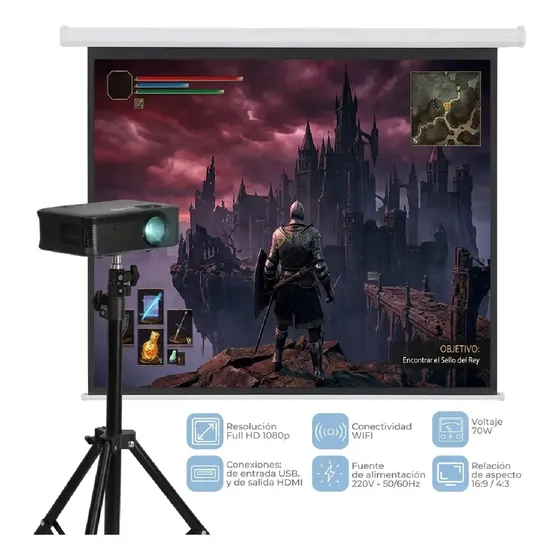 Mini Proyector Portatil Led Dakota 1080p Hdmi Usb Con Tripode