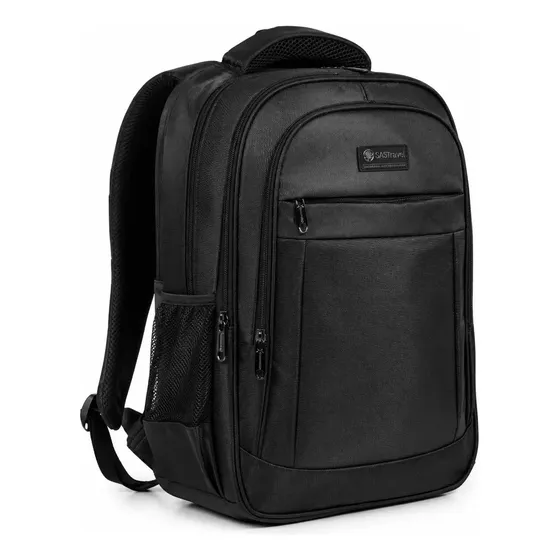 Mochila Porta Notebook Mujer Hombre Antirrobo Viaje Urbana Color Negro Diseño Liso