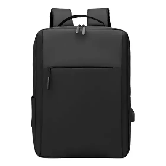 Mochila Urbana División Porta Laptop 15,6 Y Usb Negro Liso