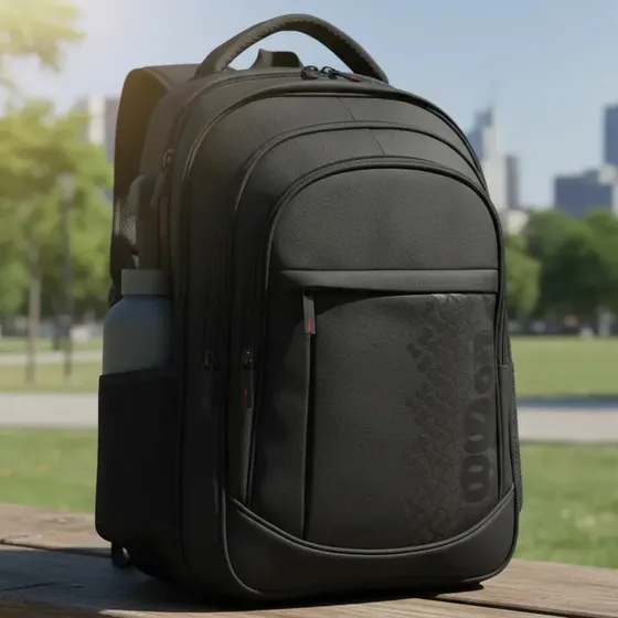 Mochila Wilson Porta Notebook Laptop Con Puerto Usb Oficina Ejecutiva Corporativa Universitaria Reforzada Hombre Mujer Negra Lisa