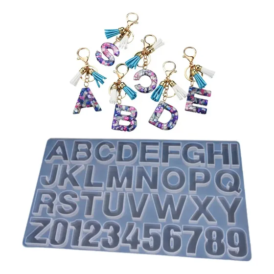 Molde De Silicona Blanco Letras Grandes Y Números – Ideal Para Resina Epoxi Cristal – Crea Iniciales, Llaveros Personalizados, Decoración Y 