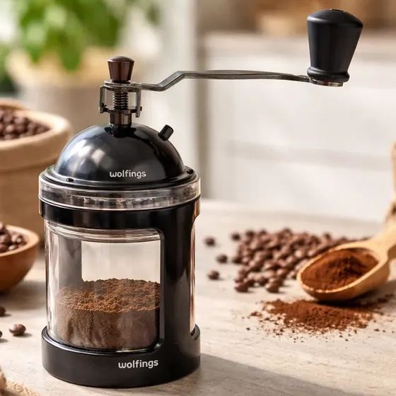 Molinillo Cafe Manual Con Muelas Granos Semillas Premium