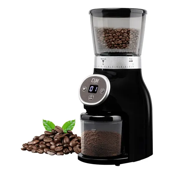 Molinillo De Café Eléctrico Cuk By Gadnic 165 W Ajustable 31 Niveles Molienda Control Digital