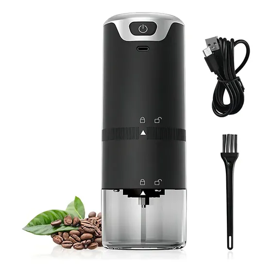 Molinillo De Cafe Electrico Recargable Usb Daza Negro