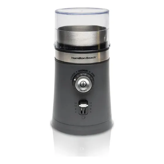 Molinillo De Cafe Hamilton Beach 80396C Automatico 14 Tazas 5 Niveles De Molienda Cuchillas Acero Inoxidable Apagado Automatico