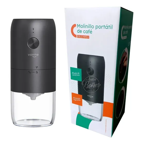 Molinillo De Café Portátil A Batería Vonne Muela De Cerámica Color Negro