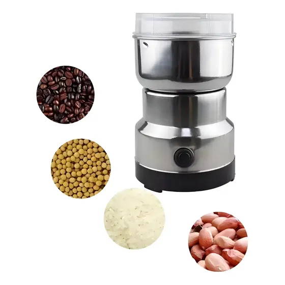 Molinillo Electrico Cafe Granos Semillas 150w Acero Inox Color Plateado