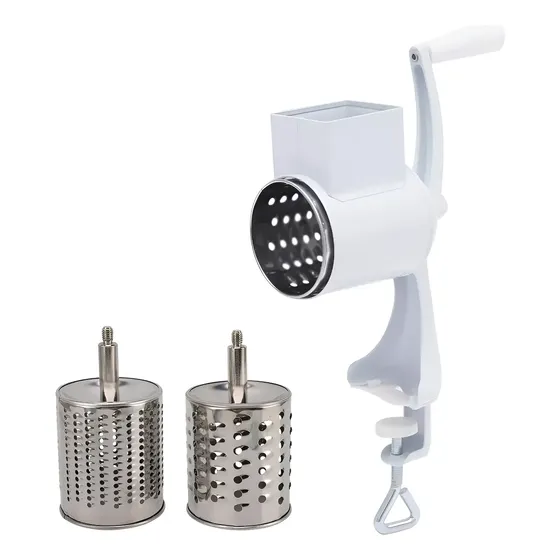 Molinillo Rallador Manual Mesa Queso Frutos Secos Café Color Blanco