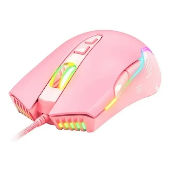 Mouse Gamer Onikuma Cw905 Rosa Rgb Usb 6 Botones 6400 Dpi